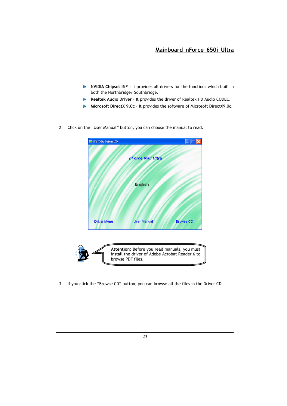 Mainboard nforce 650i ultra | Nvidia NFORCE 650I User Manual | Page 27 / 70