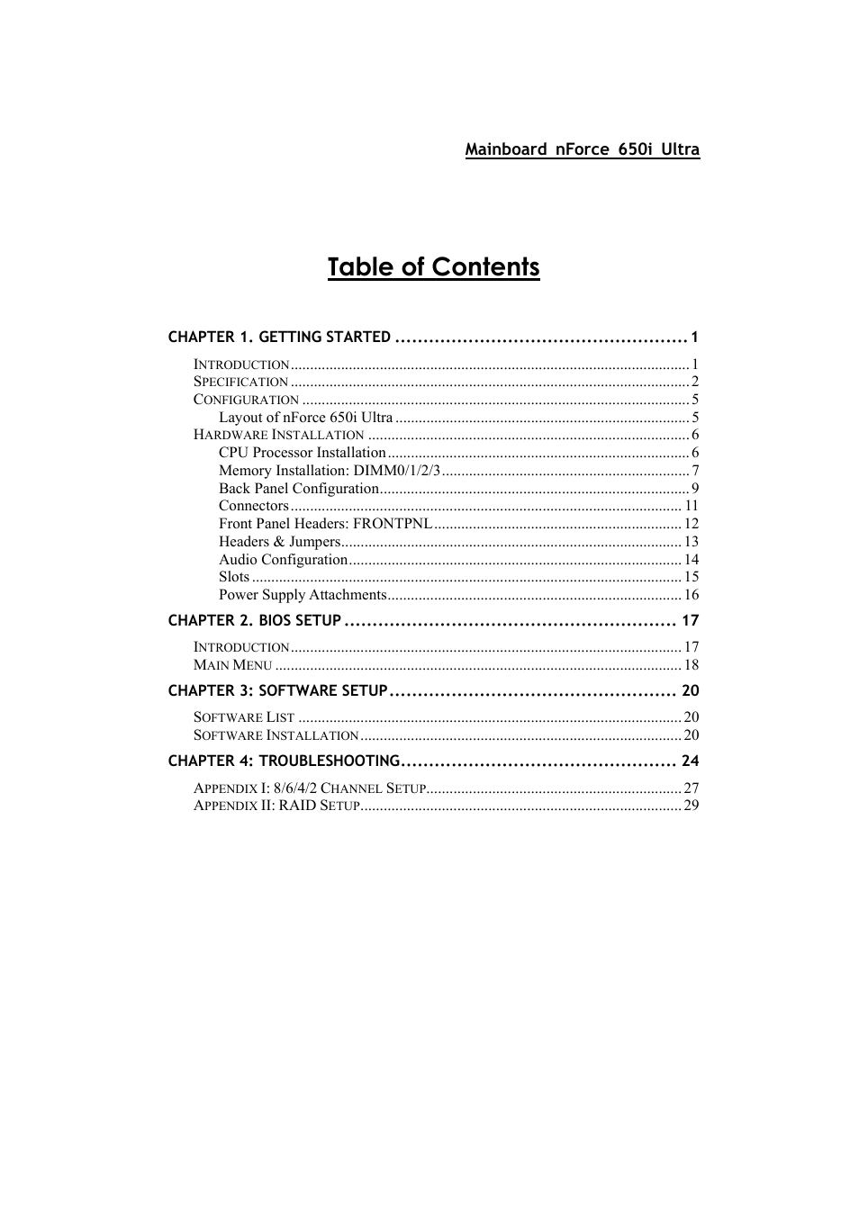 Nvidia NFORCE 650I User Manual | Page 4 / 70