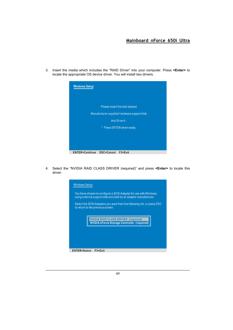 Mainboard nforce 650i ultra | Nvidia NFORCE 650I User Manual | Page 53 / 70