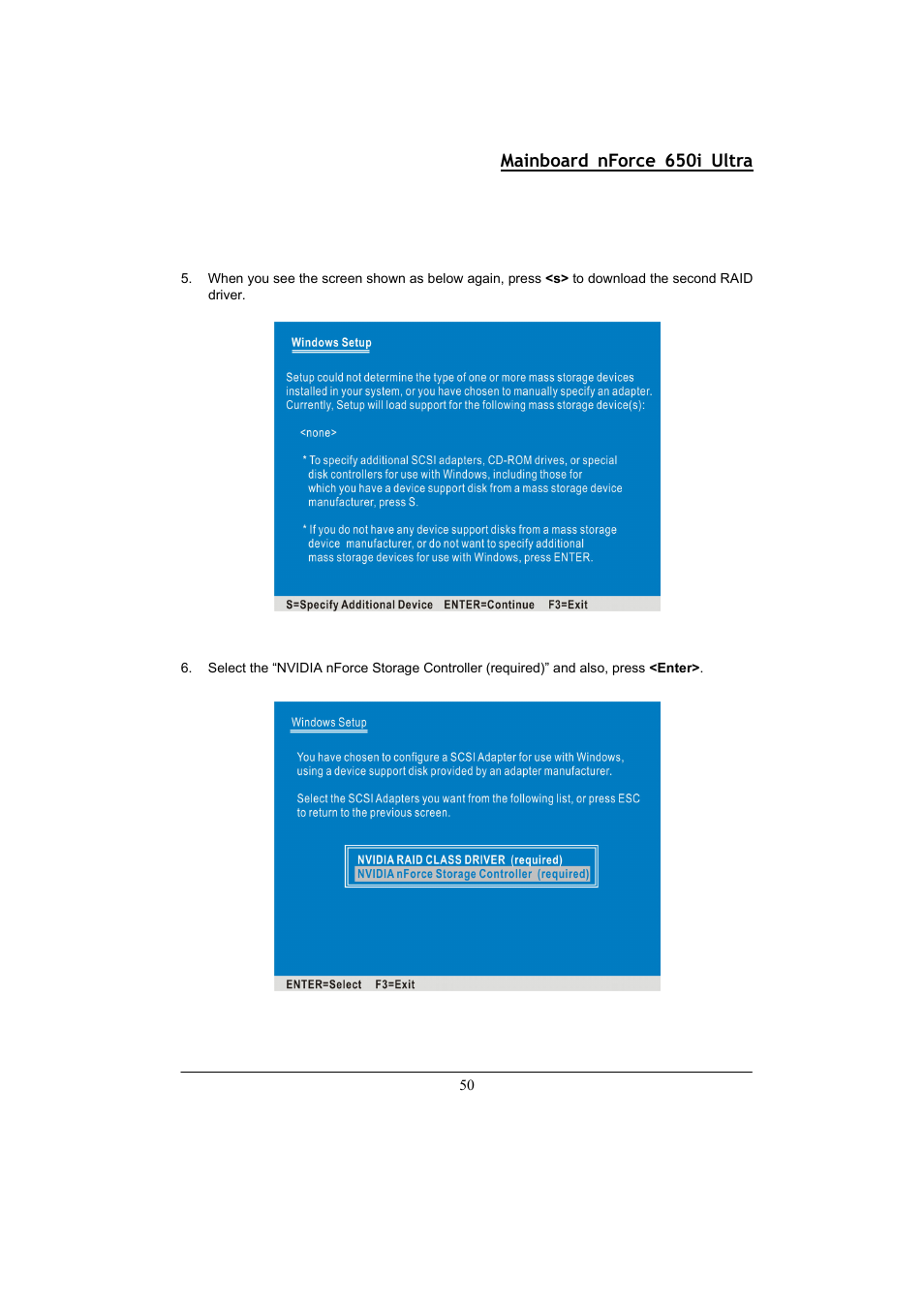 Mainboard nforce 650i ultra | Nvidia NFORCE 650I User Manual | Page 54 / 70