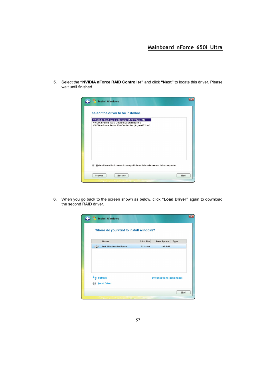 Mainboard nforce 650i ultra | Nvidia NFORCE 650I User Manual | Page 61 / 70