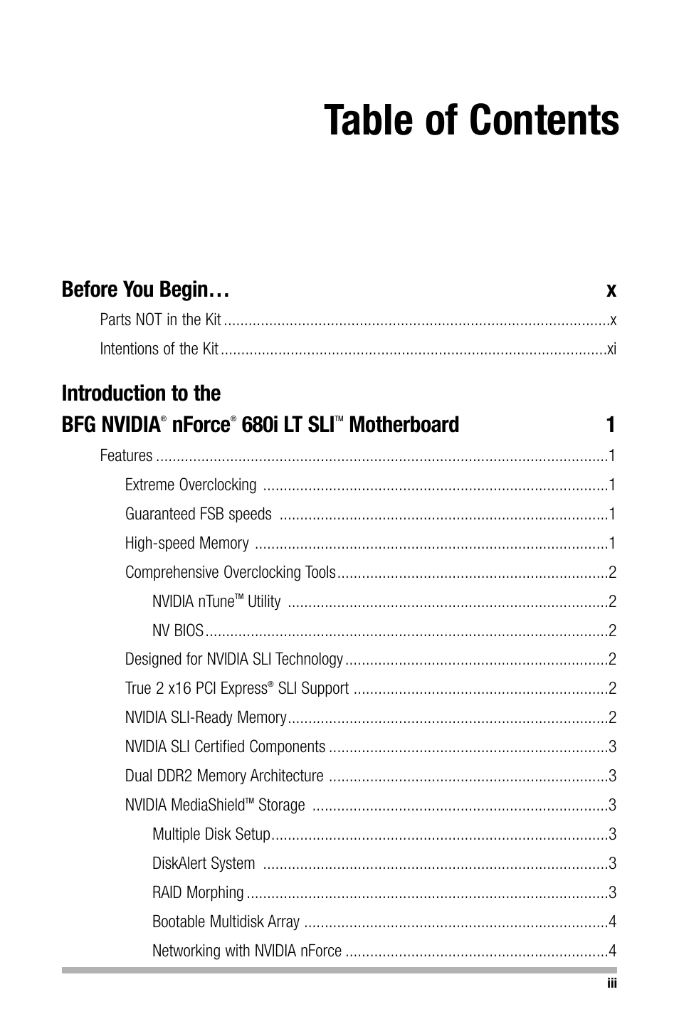 Nvidia NFORCE 680I User Manual | Page 2 / 78