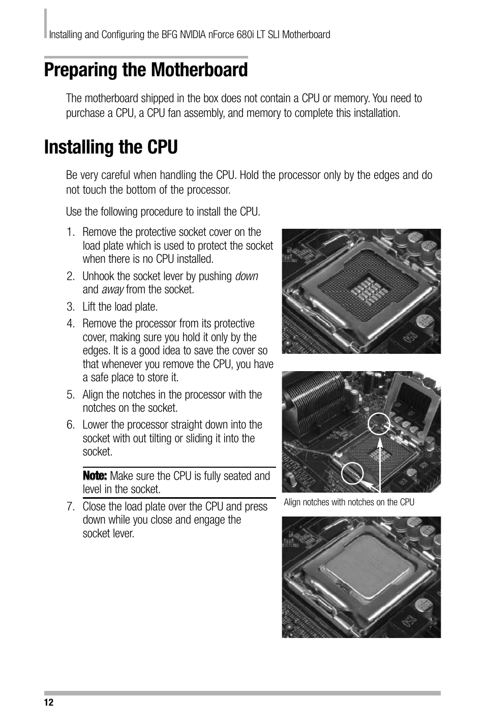 Preparing the motherboard, Installing the cpu | Nvidia NFORCE 680I User Manual | Page 21 / 78