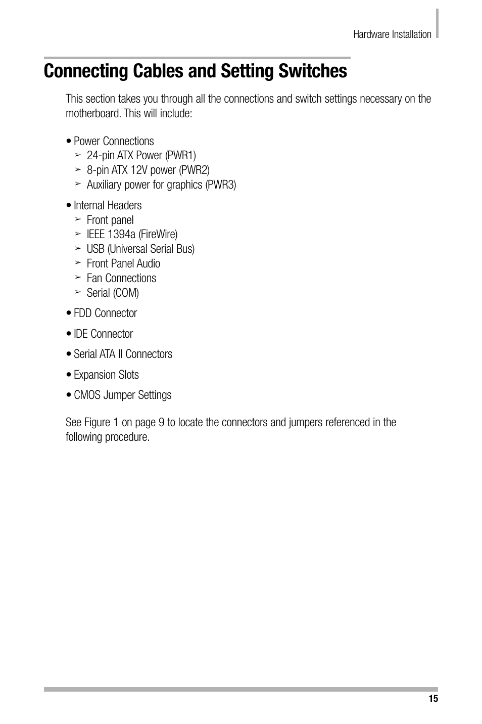 Connecting cables and setting switches | Nvidia NFORCE 680I User Manual | Page 24 / 78