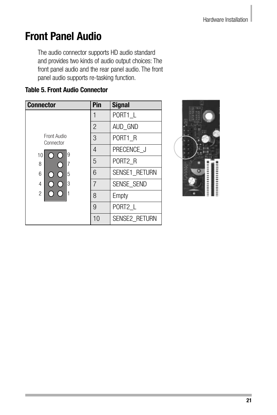 Front panel audio | Nvidia NFORCE 680I User Manual | Page 30 / 78