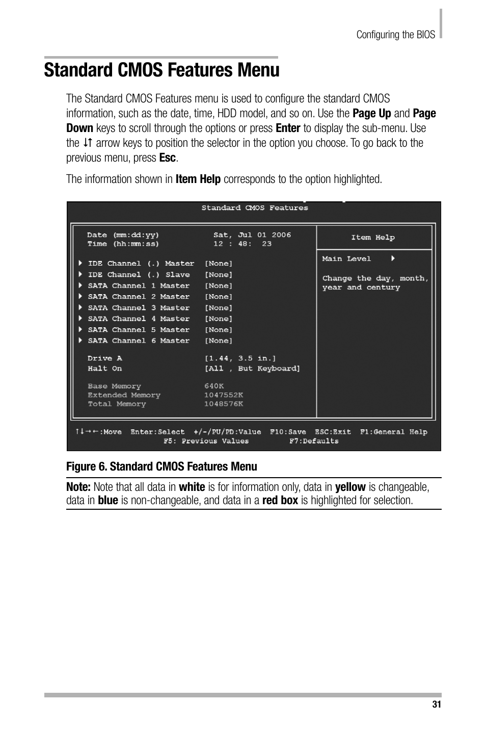 Standard cmos features menu | Nvidia NFORCE 680I User Manual | Page 39 / 78