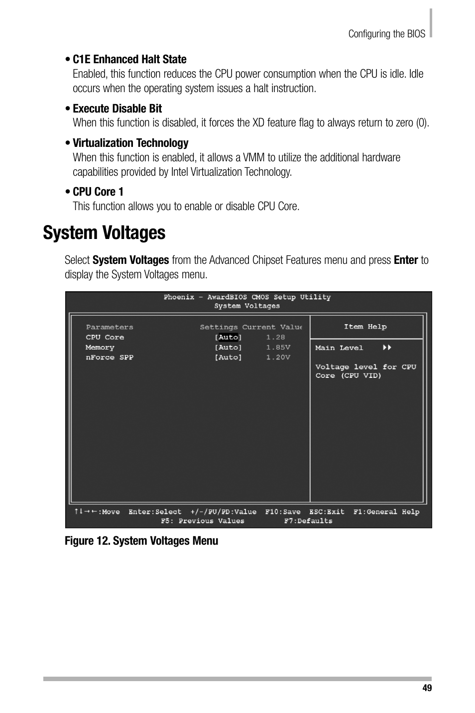 System voltages | Nvidia NFORCE 680I User Manual | Page 57 / 78