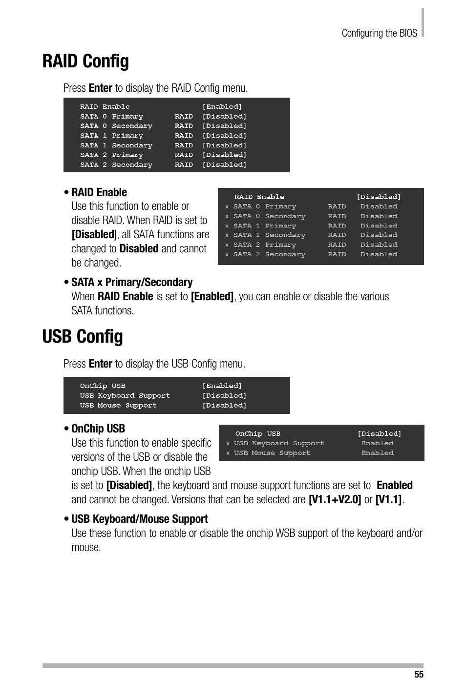 Raid config, Usb config | Nvidia NFORCE 680I User Manual | Page 63 / 78