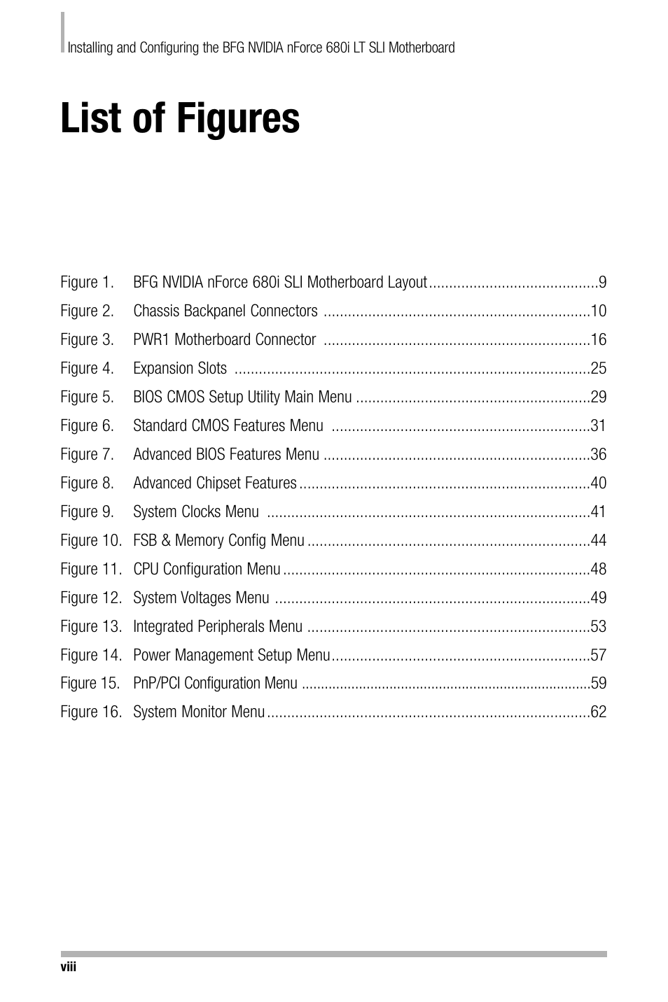 List of figures | Nvidia NFORCE 680I User Manual | Page 7 / 78