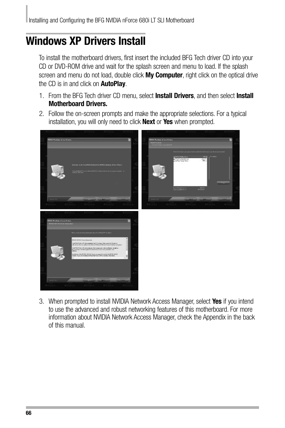 Windows xp drivers install | Nvidia NFORCE 680I User Manual | Page 73 / 78