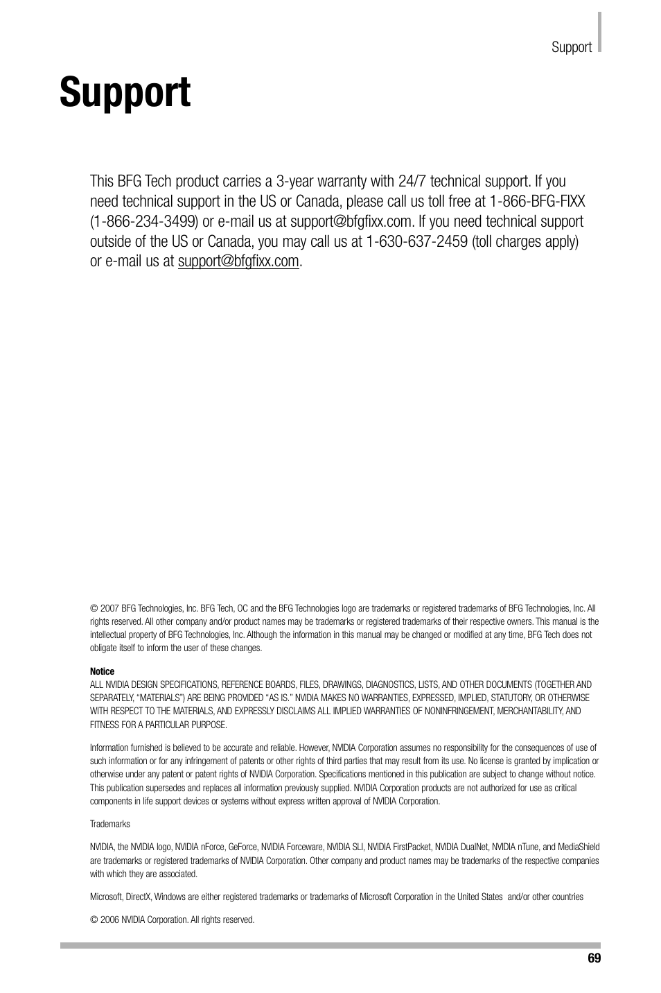 Support | Nvidia NFORCE 680I User Manual | Page 76 / 78