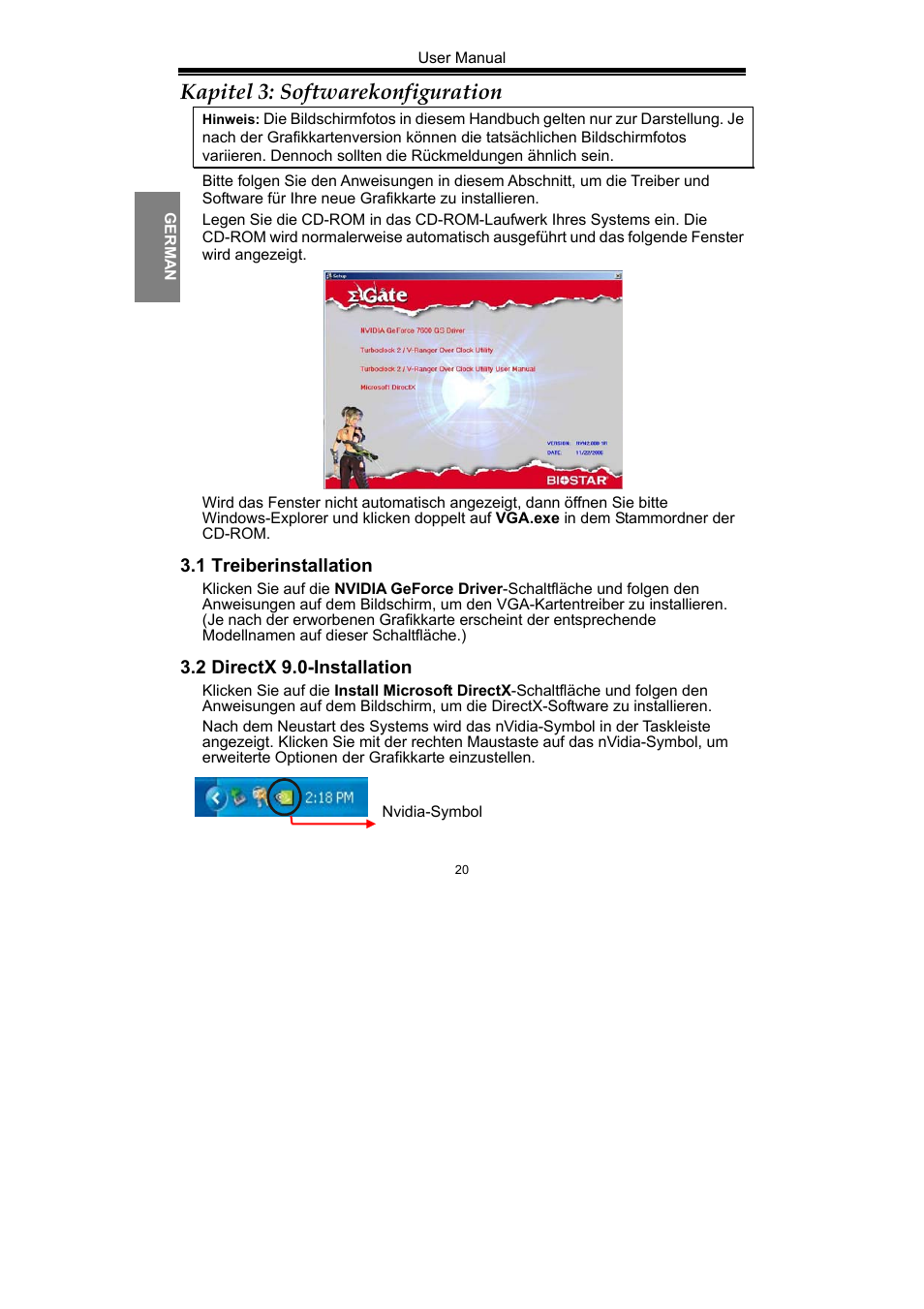 Kapitel 3: softwarekonfiguration | Nvidia GeForce Series User Manual | Page 22 / 100
