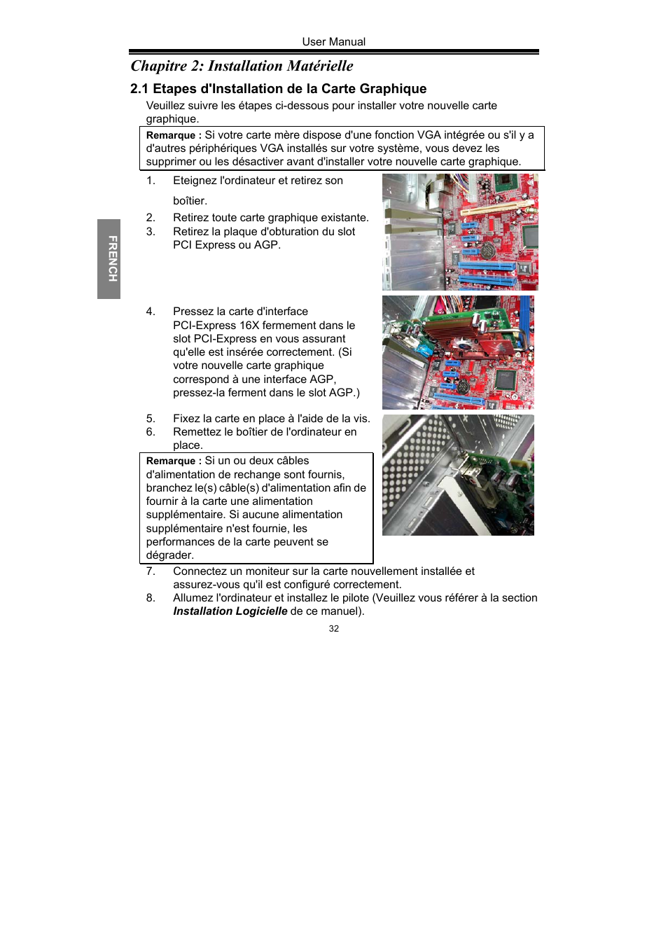 Chapitre 2: installation matérielle | Nvidia GeForce Series User Manual | Page 34 / 100