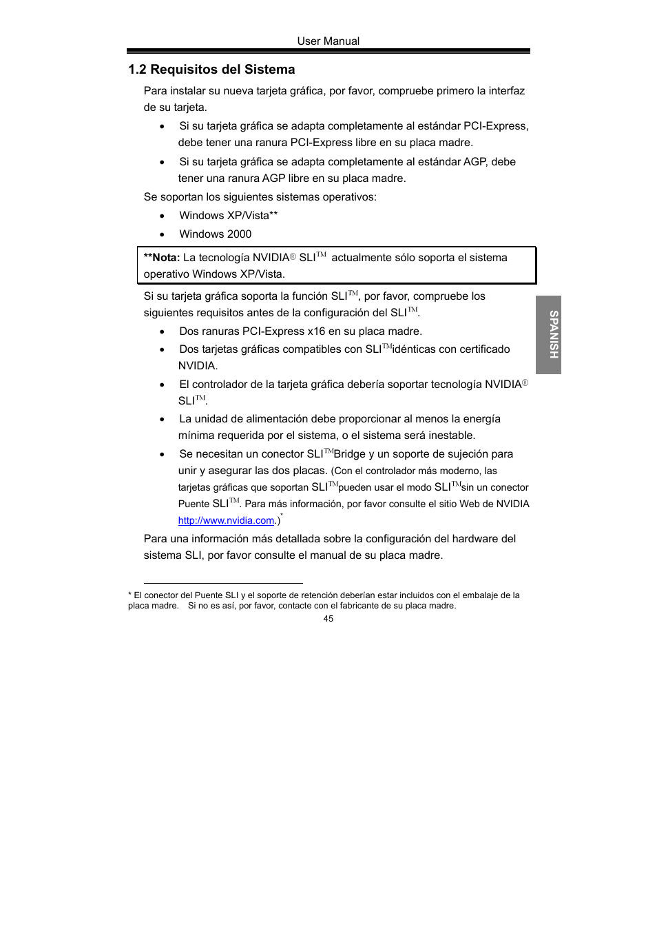 2 requisitos del sistema | Nvidia GeForce Series User Manual | Page 47 / 100