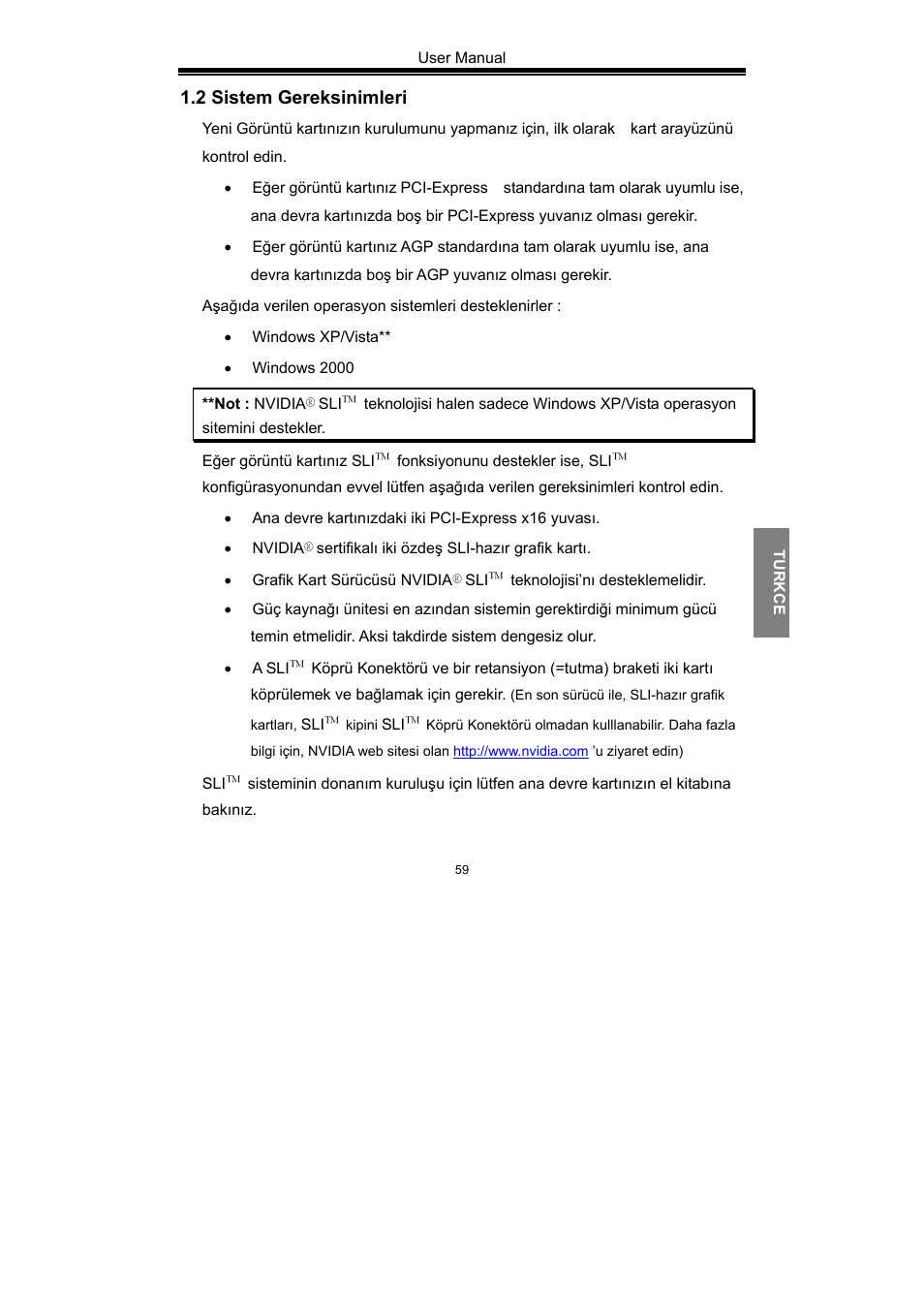 2 sistem gereksinimleri | Nvidia GeForce Series User Manual | Page 61 / 100