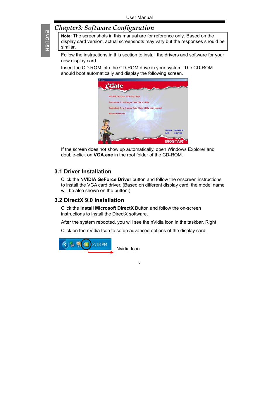 Chapter3: software configuration | Nvidia GeForce Series User Manual | Page 8 / 100