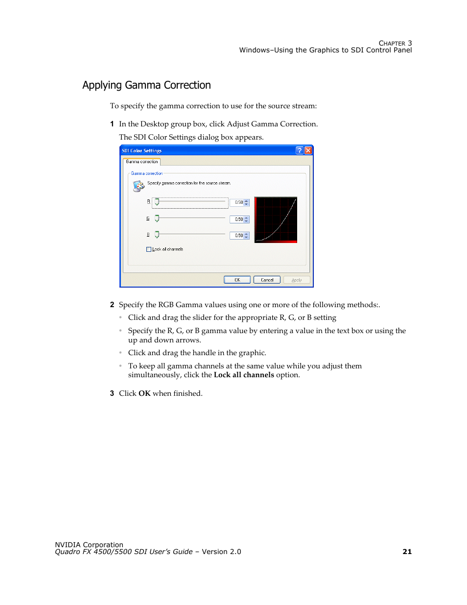 Applying gamma correction | Nvidia Quadro FX 5500 User Manual | Page 25 / 88