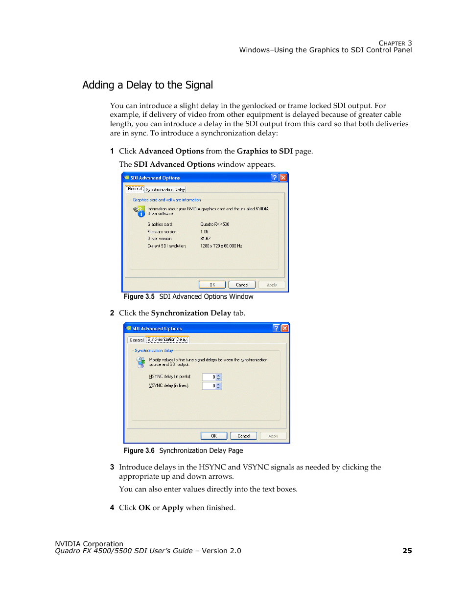 Adding a delay to the signal | Nvidia Quadro FX 5500 User Manual | Page 29 / 88