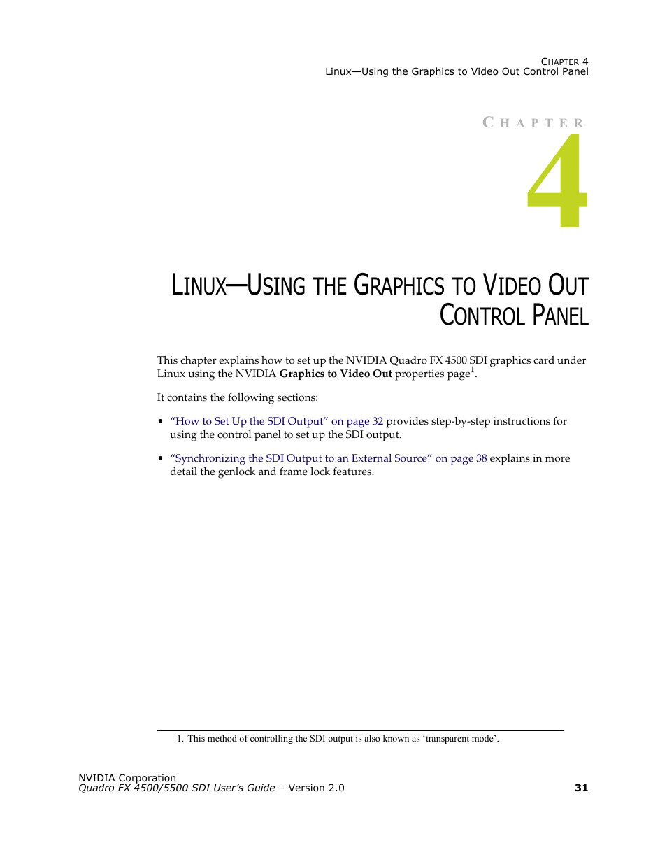 Linux—using the graphics to, Inux, Sing | Raphics, Ideo, Ontrol, Anel | Nvidia Quadro FX 5500 User Manual | Page 35 / 88