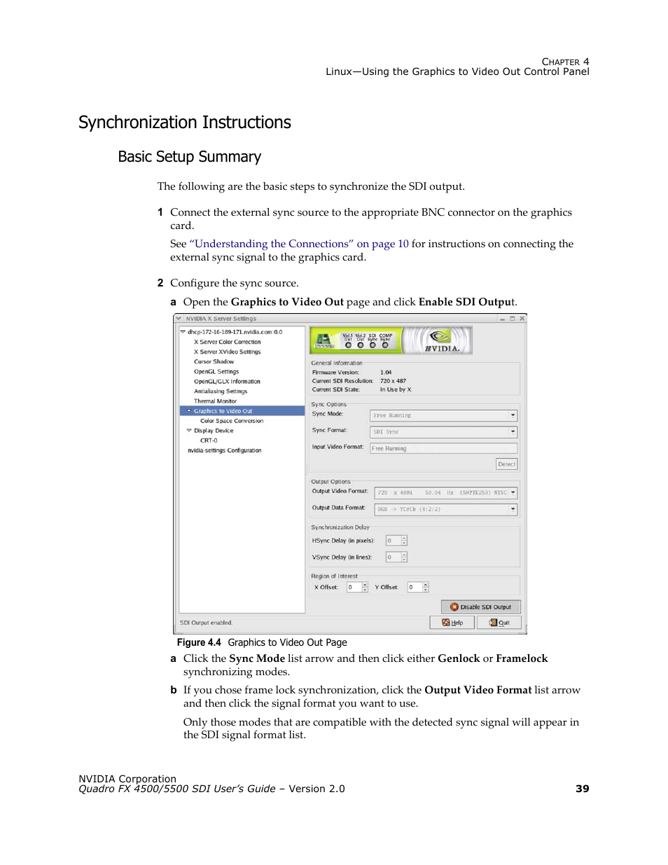 Synchronization instructions, Basic setup summary | Nvidia Quadro FX 5500 User Manual | Page 43 / 88