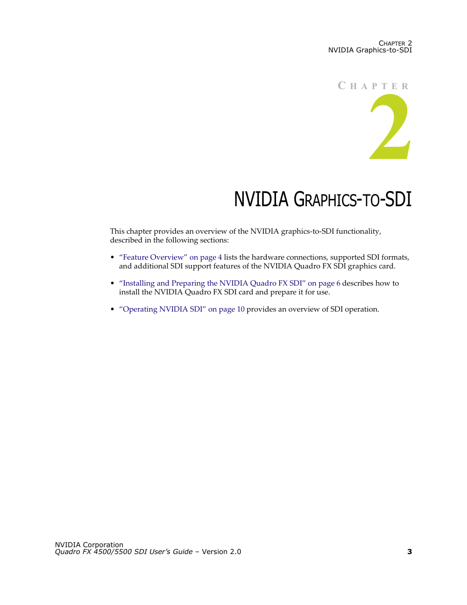 Nvidia graphics-to-sdi, Lists, Nvidia g | Raphics | Nvidia Quadro FX 5500 User Manual | Page 7 / 88