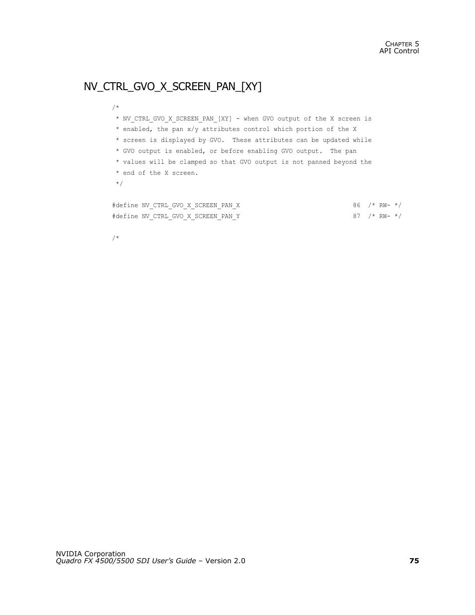 Nv_ctrl_gvo_x_screen_pan_[xy | Nvidia Quadro FX 5500 User Manual | Page 79 / 88