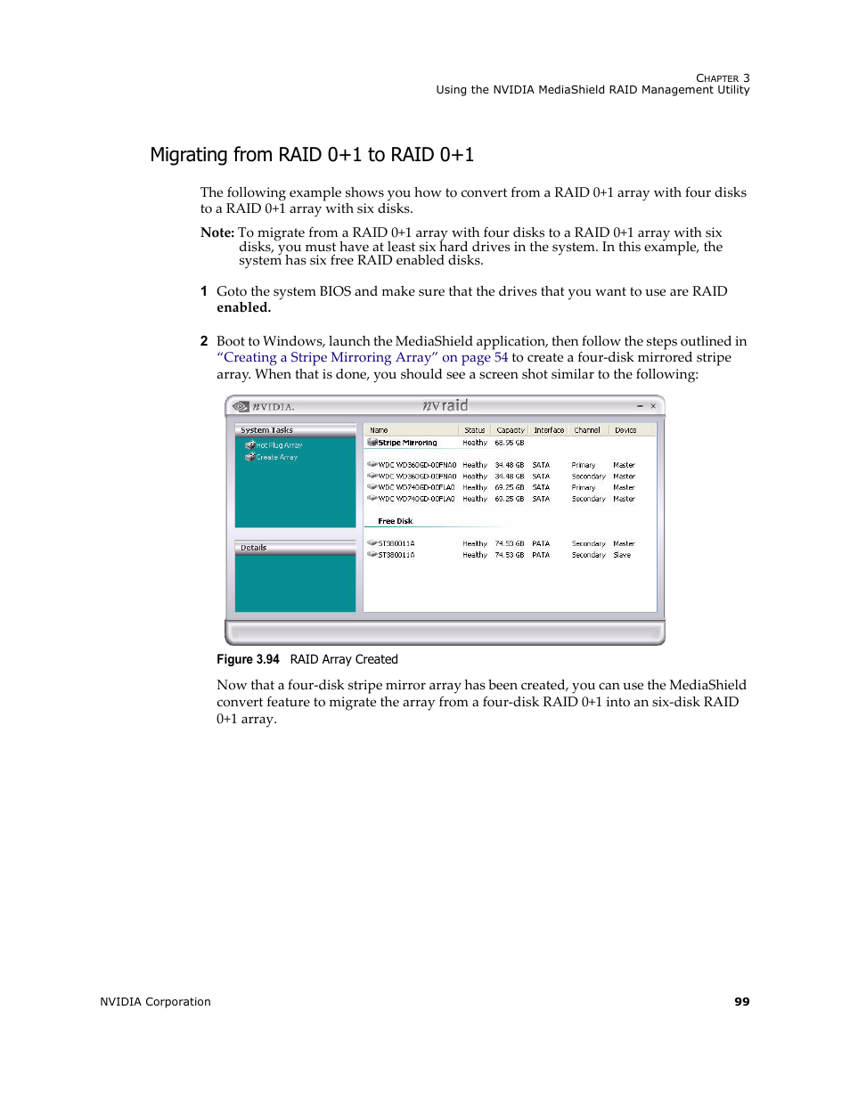 Migrating from raid 0+1 to raid 0+1 | Nvidia 4 User Manual | Page 103 / 159