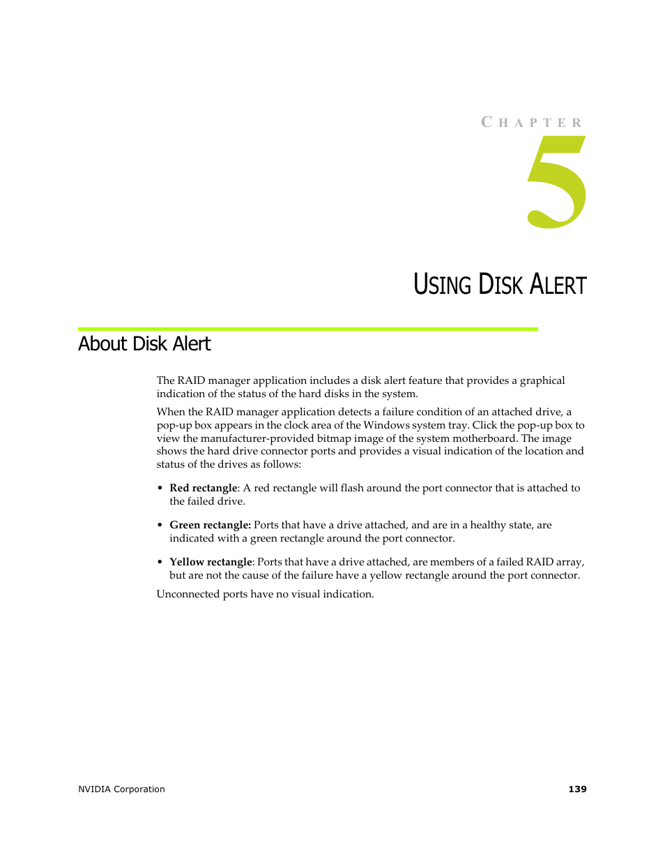 Using disk alert, About disk alert, Sing | Lert | Nvidia 4 User Manual | Page 143 / 159