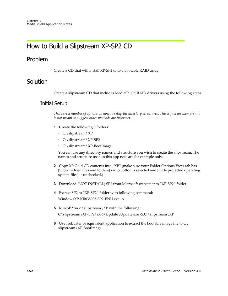 How to build a slipstream xp-sp2 cd, Problem, Solution | Initial setup, Problem solution | Nvidia 4 User Manual | Page 156 / 159