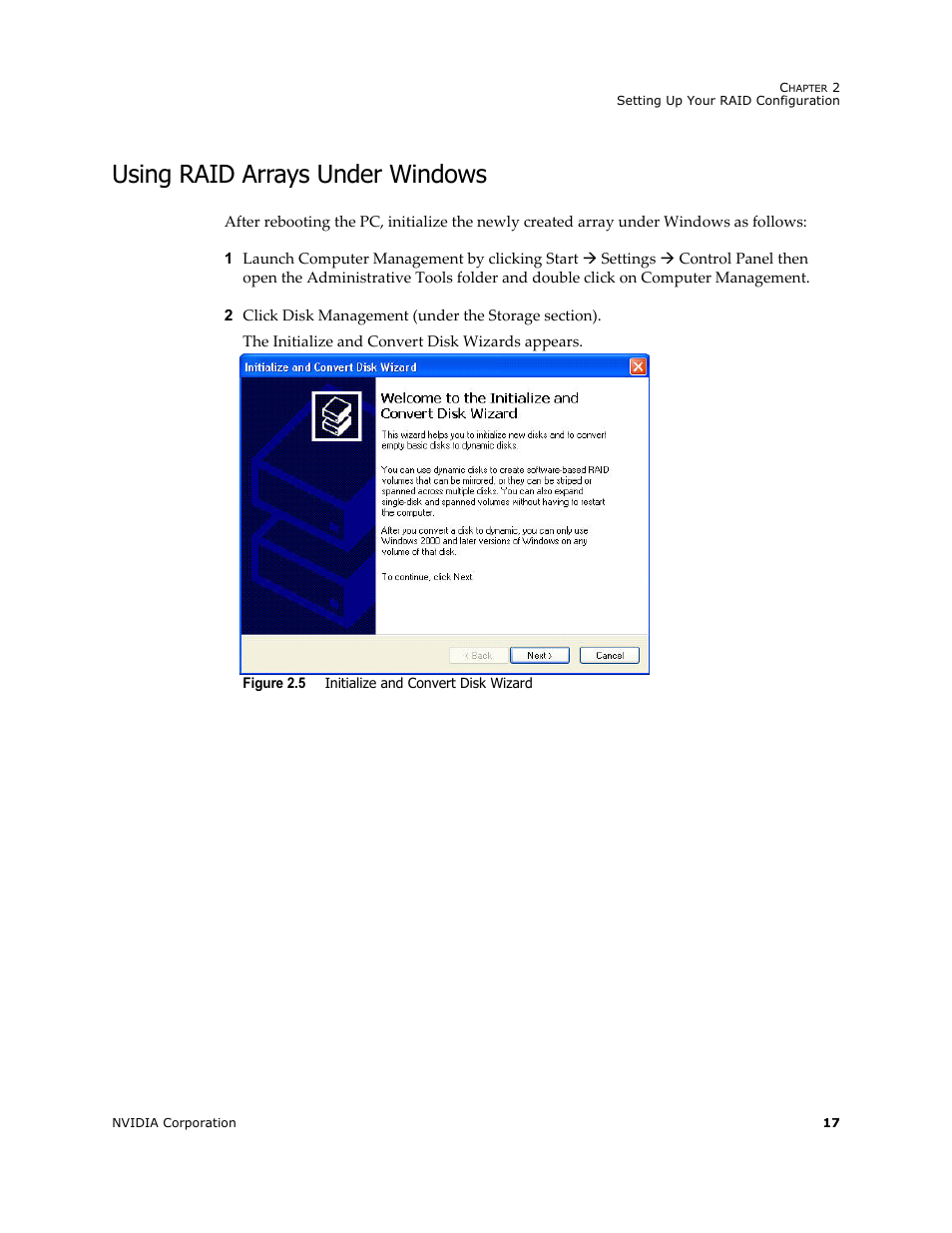 Using raid arrays under windows | Nvidia 4 User Manual | Page 21 / 159