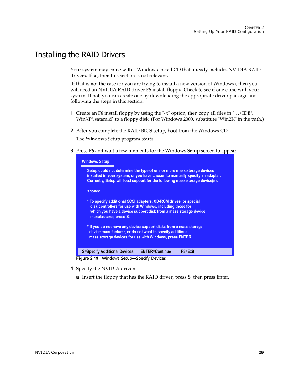 Installing the raid drivers | Nvidia 4 User Manual | Page 33 / 159