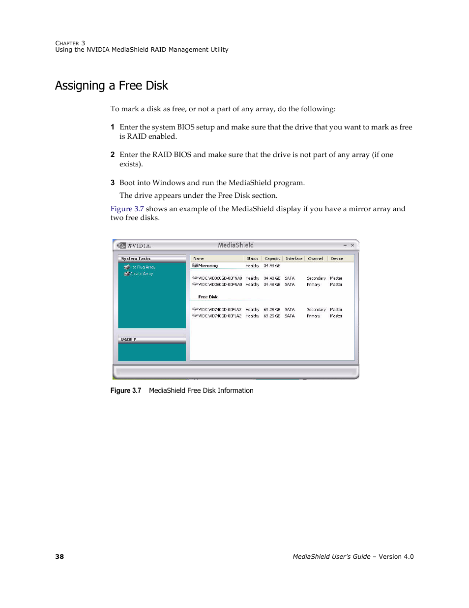 Assigning a free disk | Nvidia 4 User Manual | Page 42 / 159