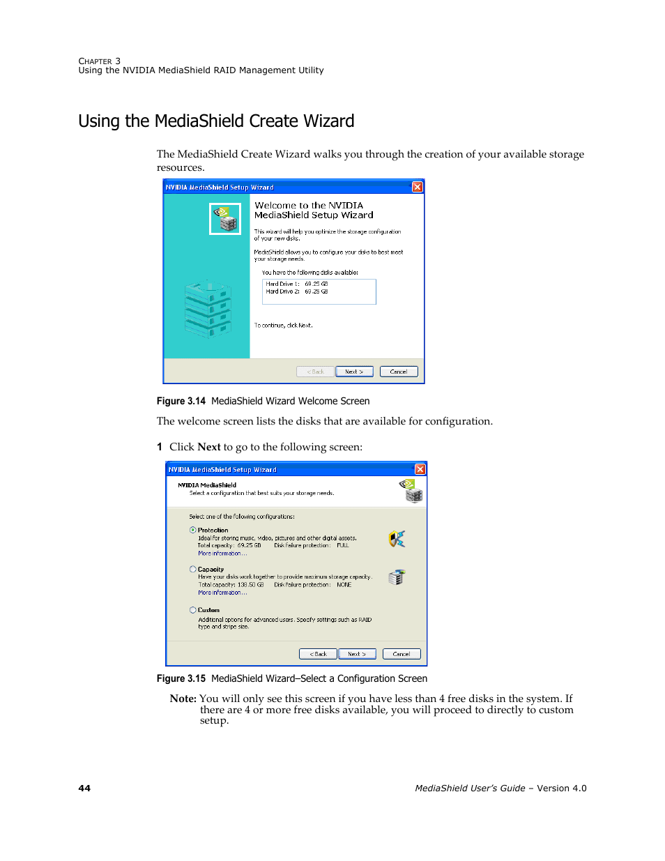 Using the mediashield create wizard | Nvidia 4 User Manual | Page 48 / 159