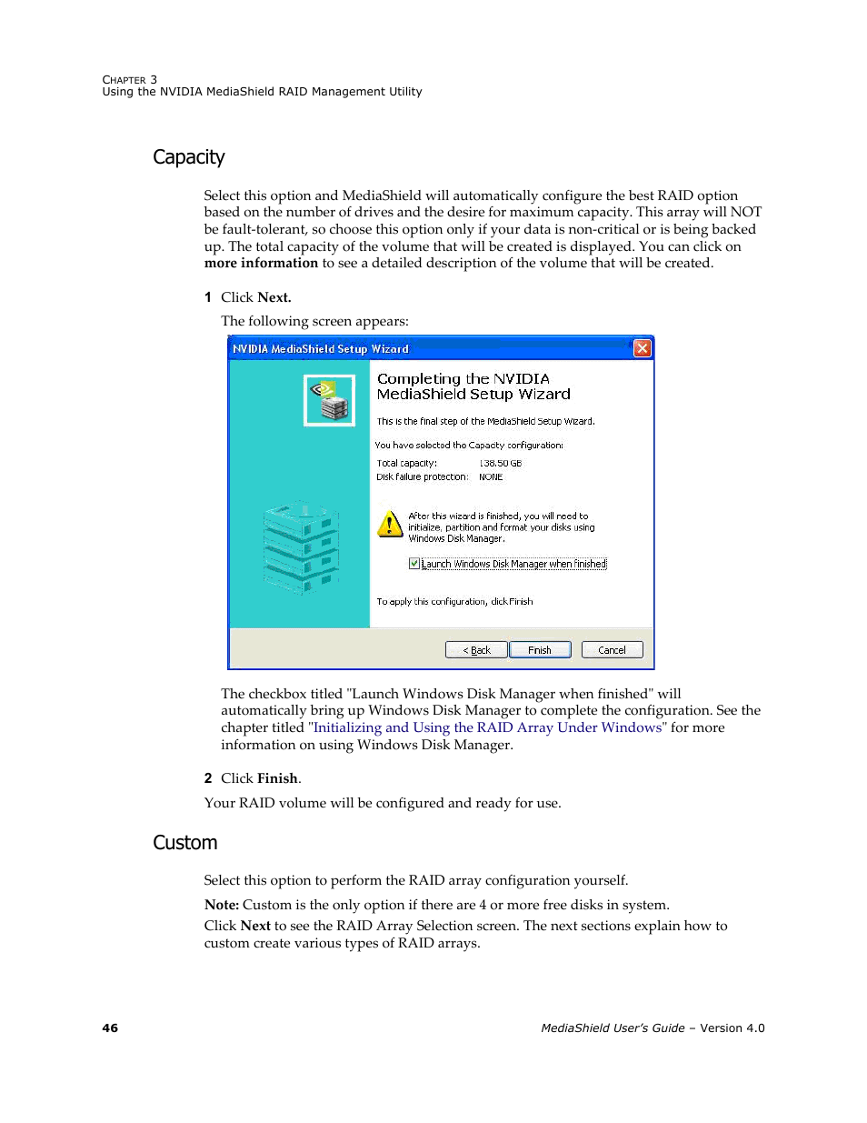 Capacity, Custom | Nvidia 4 User Manual | Page 50 / 159