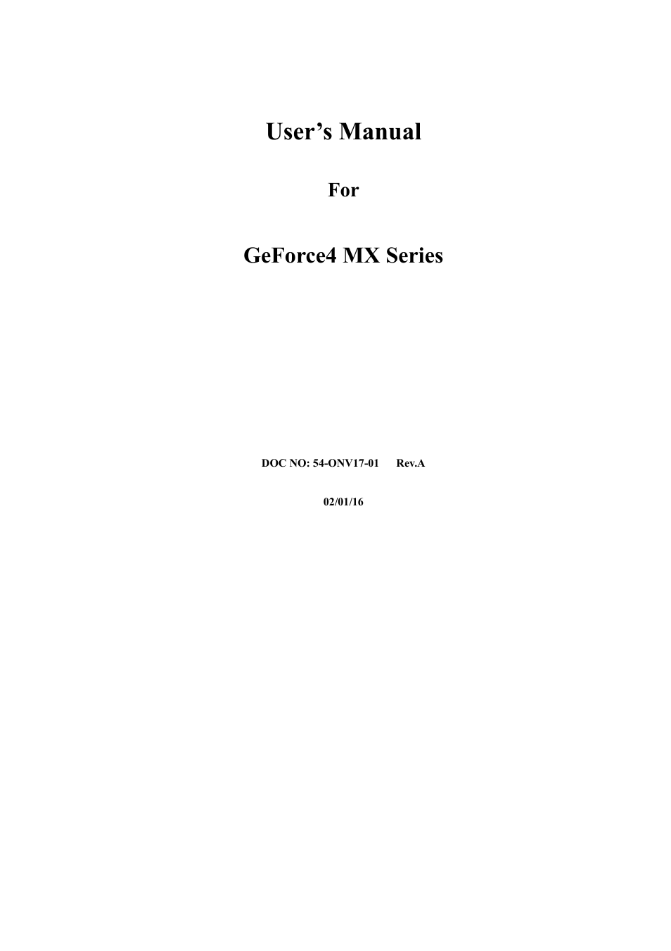 Nvidia Video Card GeForce MX Series User Manual | 23 pages