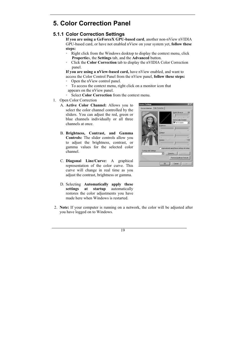 Color correction panel | Nvidia Video Card GeForce MX Series User Manual | Page 18 / 23