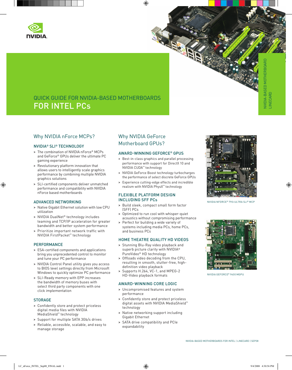 Nvidia Intel PC LGA775 User Manual | 3 pages