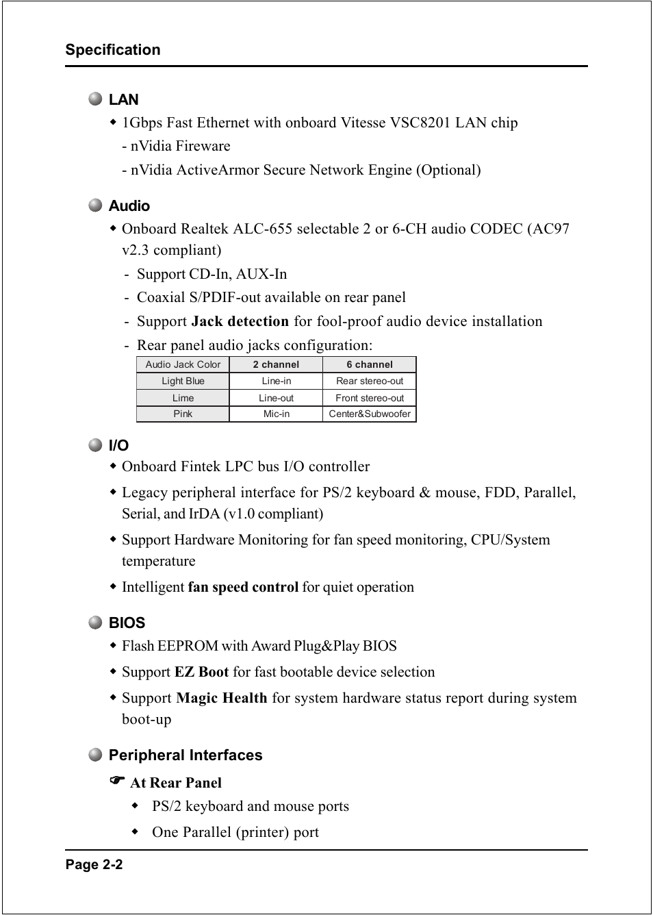 Specification, Page 2-2 | Nvidia 754 User Manual | Page 14 / 78