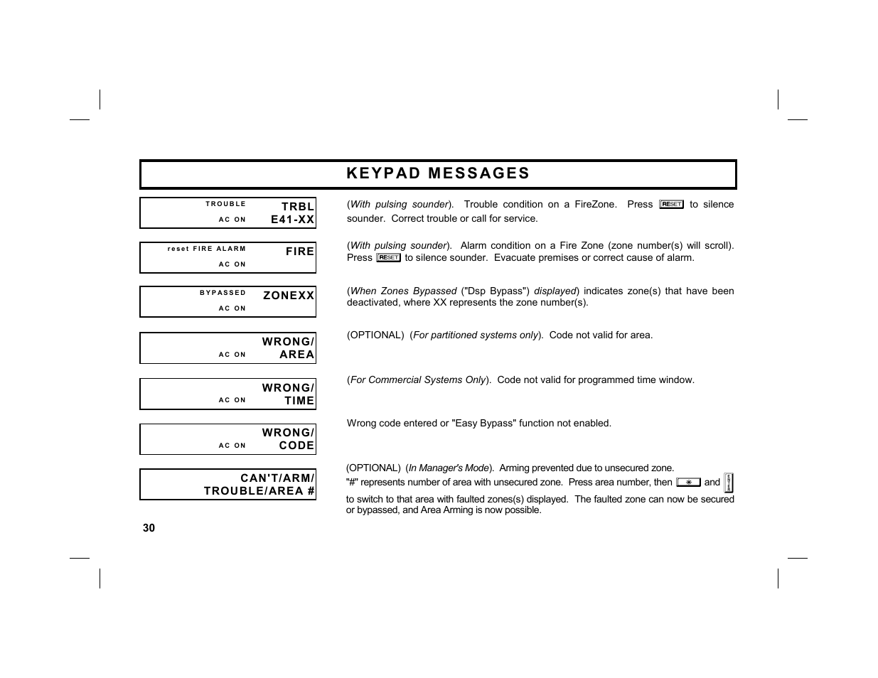 Napco Security Technologies GEM-K2AS User Manual | Page 30 / 36