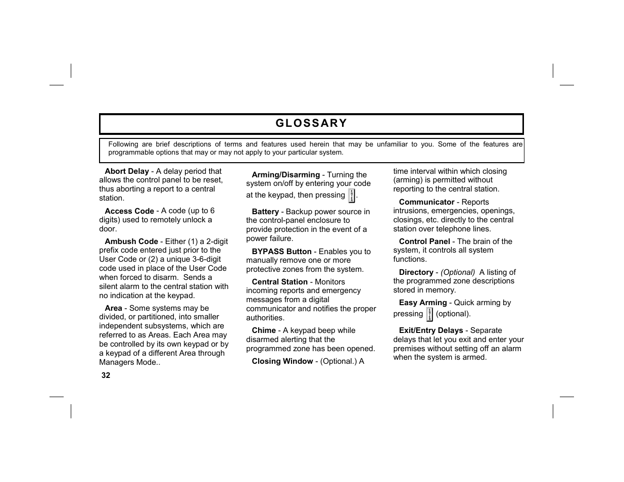 Napco Security Technologies GEM-K2AS User Manual | Page 32 / 36