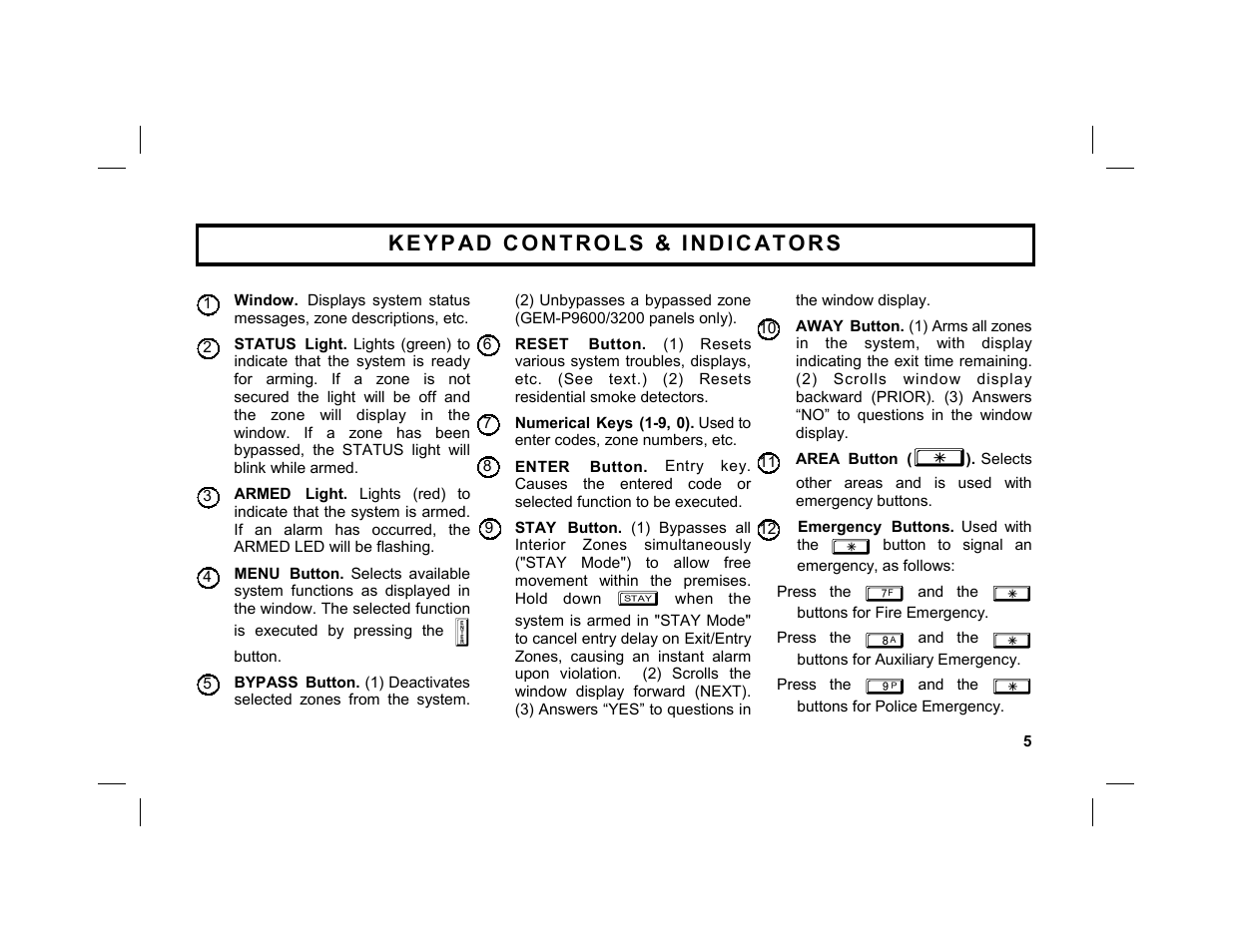 Napco Security Technologies GEM-K2AS User Manual | Page 5 / 36