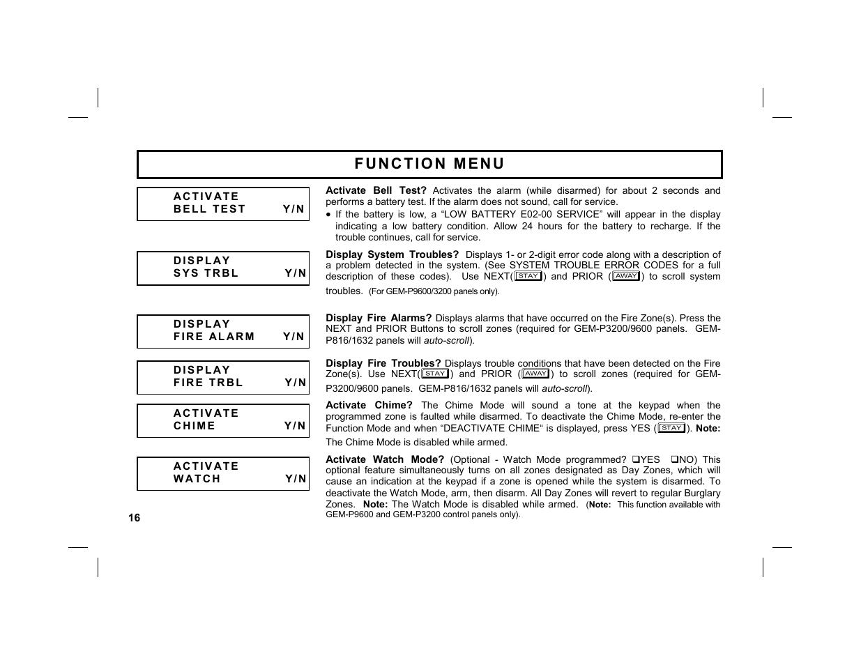 Napco Security Technologies GEM-K1CA User Manual | Page 16 / 40