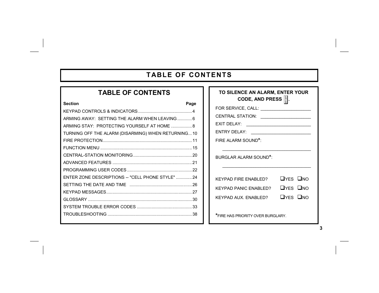 Napco Security Technologies GEM-K1CA User Manual | Page 3 / 40