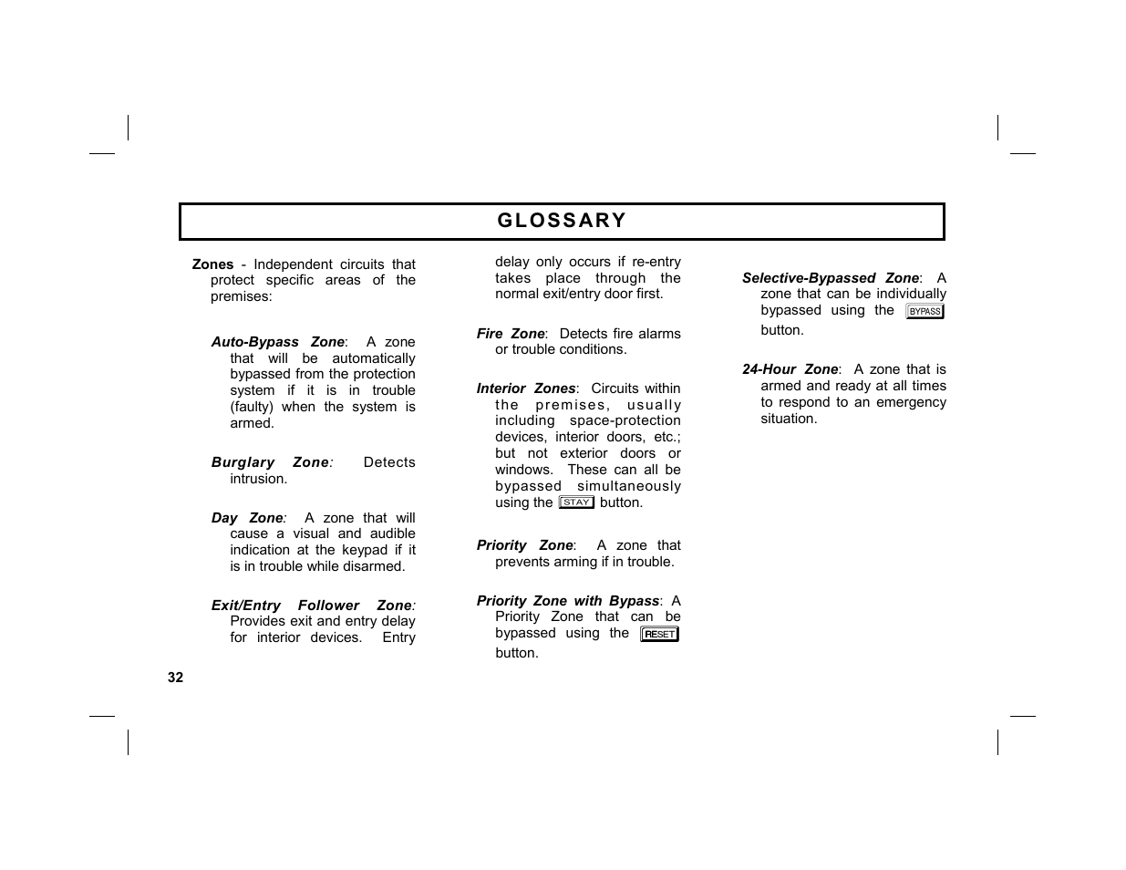 Napco Security Technologies GEM-K1CA User Manual | Page 32 / 40