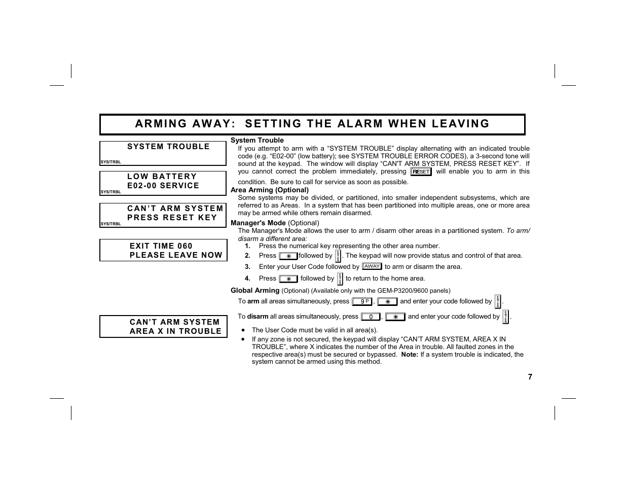 Napco Security Technologies GEM-K1CA User Manual | Page 7 / 40