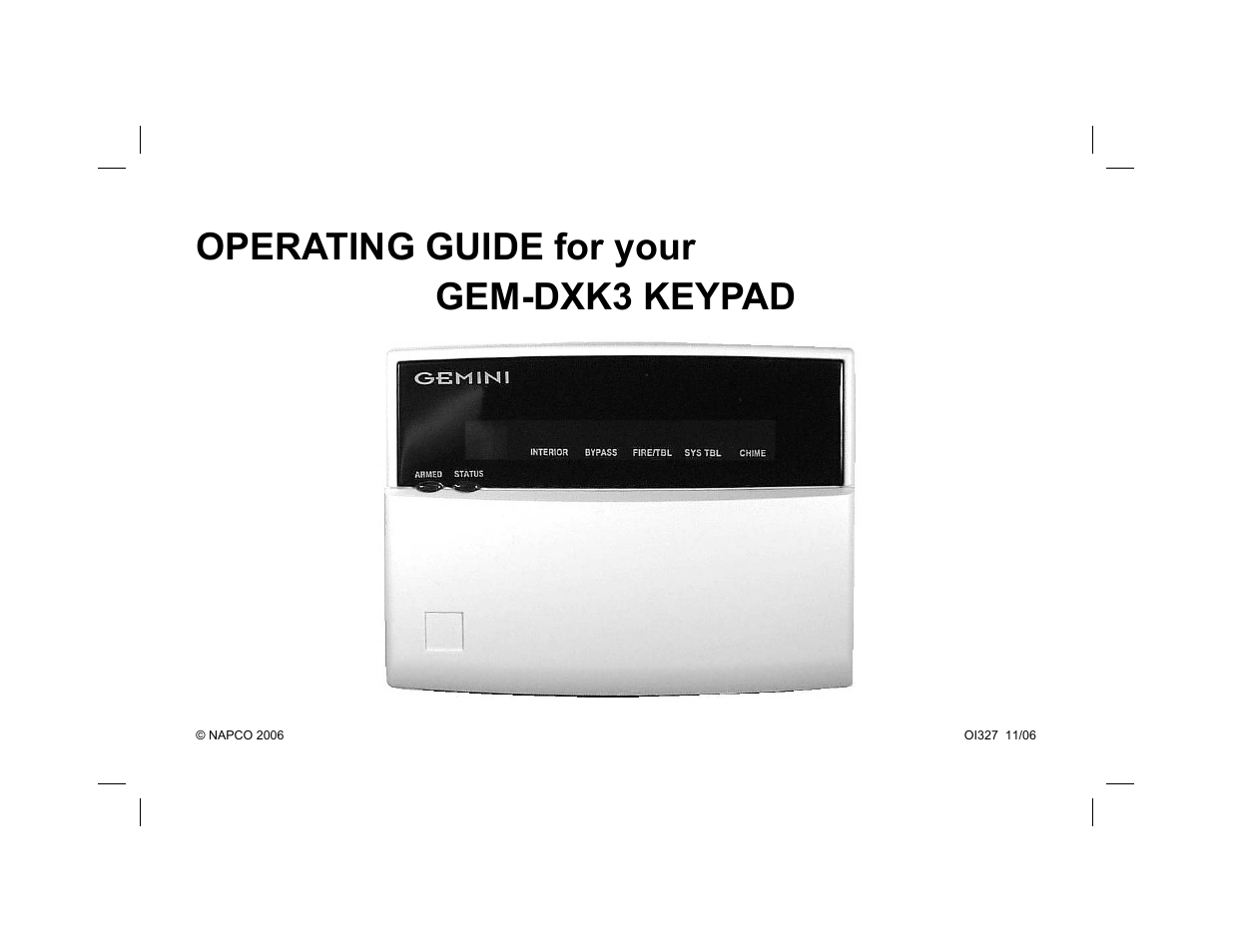 Napco Security Technologies GEM-DXK3 User Manual | 32 pages