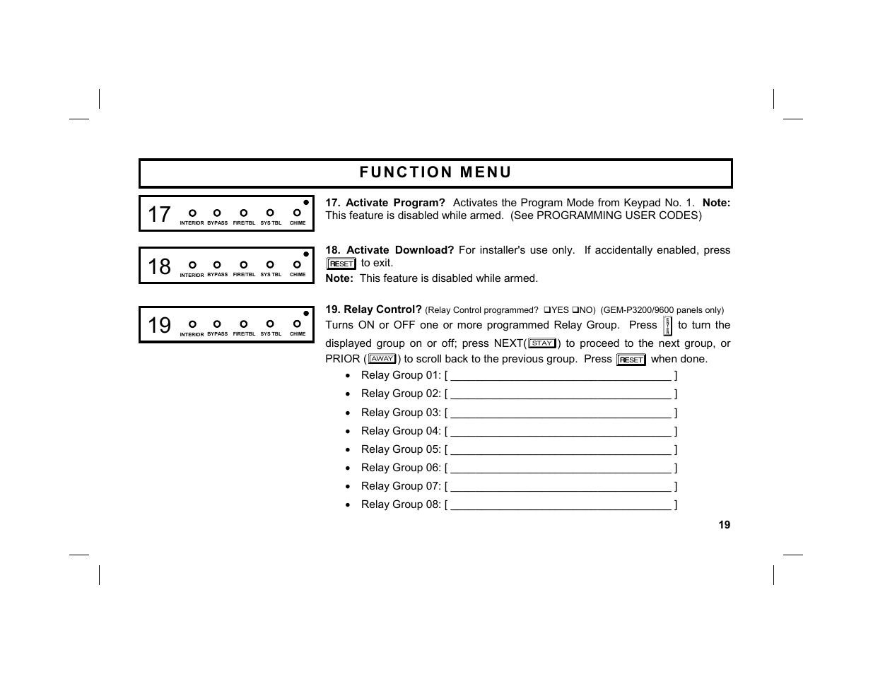 Napco Security Technologies GEM-DXK3 User Manual | Page 19 / 32