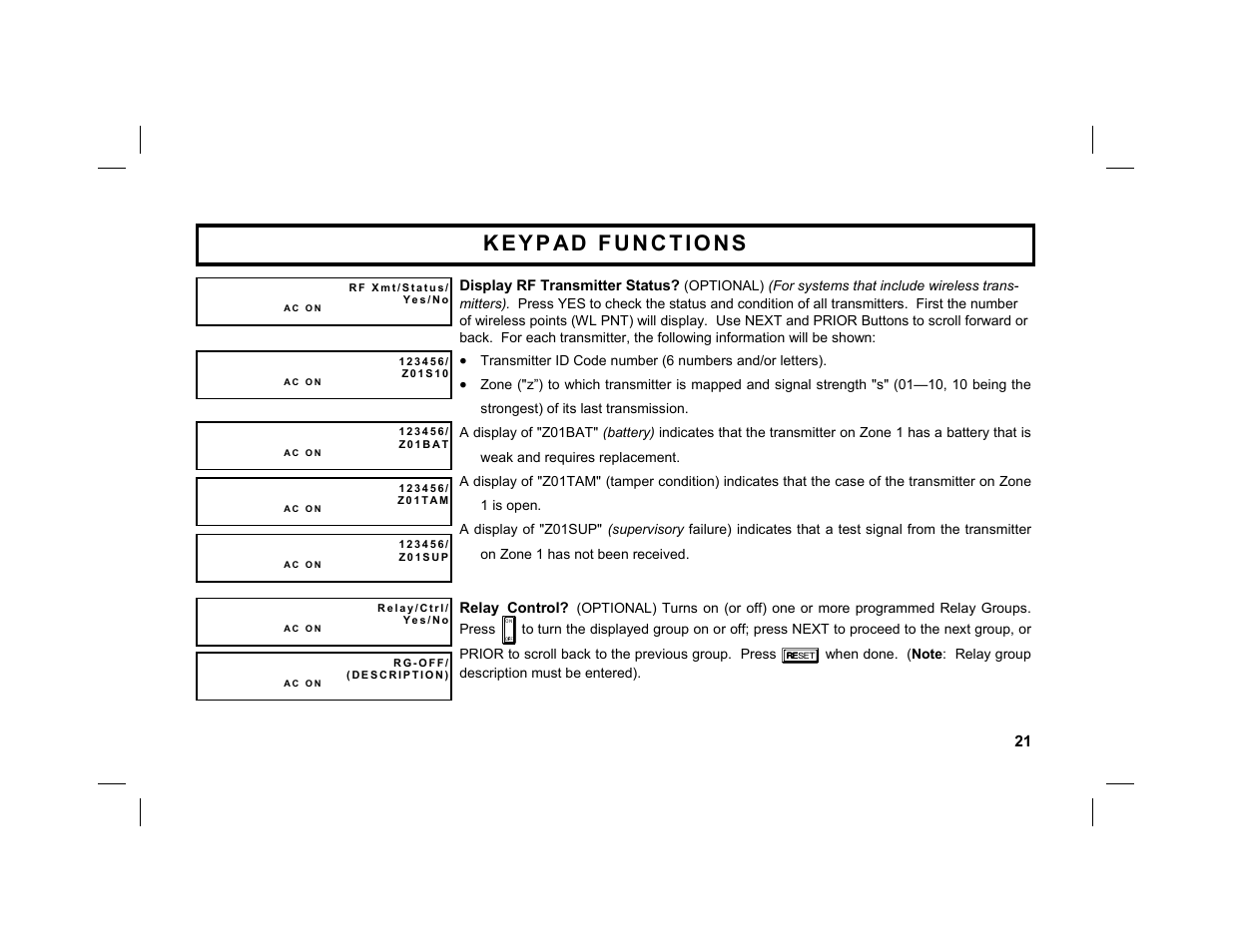 Napco Security Technologies GEM-DXRP2 User Manual | Page 21 / 36