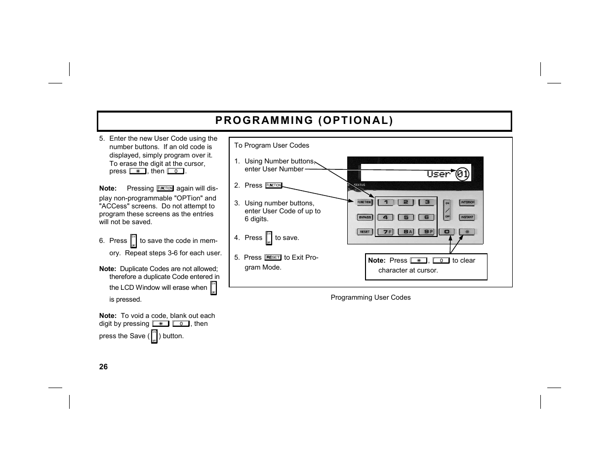 User 01 | Napco Security Technologies GEM-DXRP2 User Manual | Page 26 / 36
