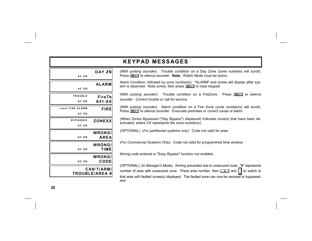 Napco Security Technologies GEM-DXRP2 User Manual | Page 30 / 36